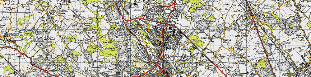 Old map of North Watford in 1946