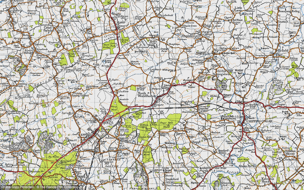 Old Map of North Weald Bassett, 1946 in 1946