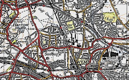 Old map of North Wembley in 1945