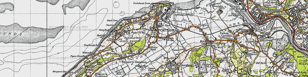 Old map of North Weston in 1946
