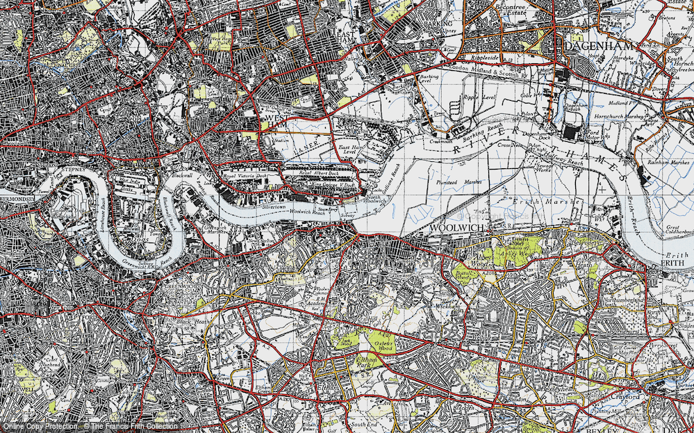 Old Map of North Woolwich, 1946 in 1946