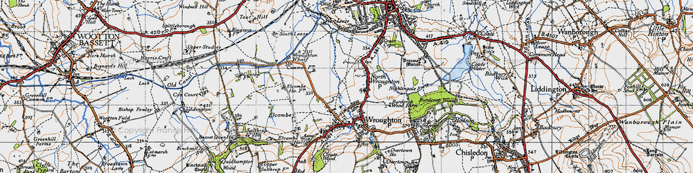 Old map of North Wroughton in 1947