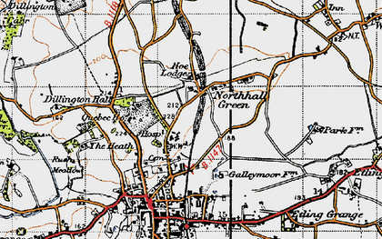 Old map of Northall Green in 1946