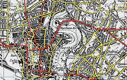 Old map of Northam in 1945