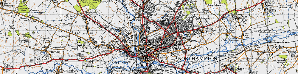 Old map of Northampton in 1946