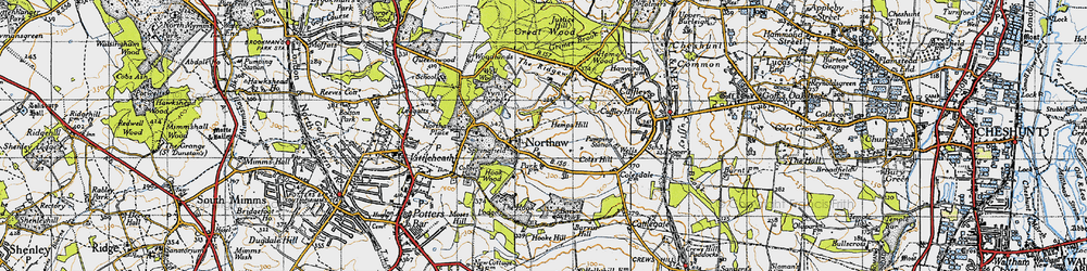 Old map of Northaw in 1946