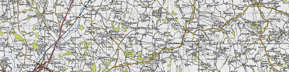 Old map of Northay in 1945