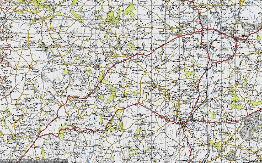 Old Map of Historic Map covering Belcombe in 1946