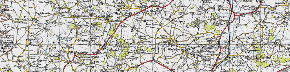 Old map of Belcombe in 1946
