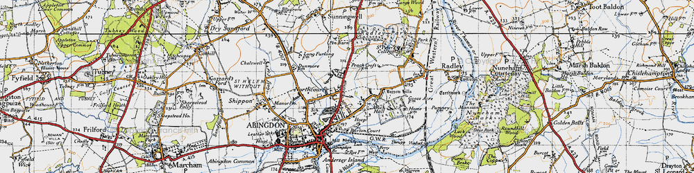 Old map of Northcourt in 1947