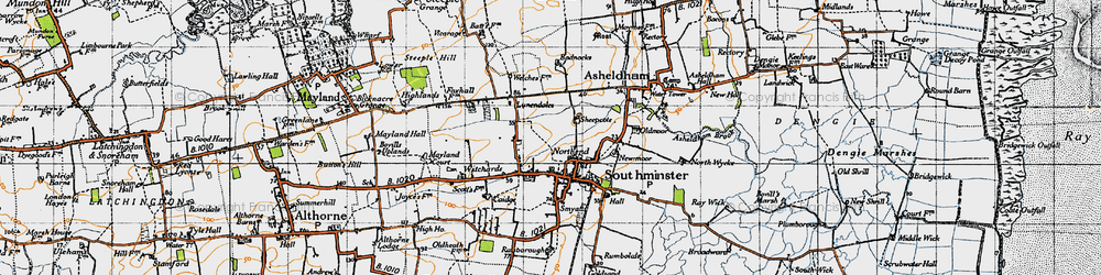 Old map of Northend in 1945