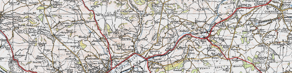 Old map of Banner Down in 1946