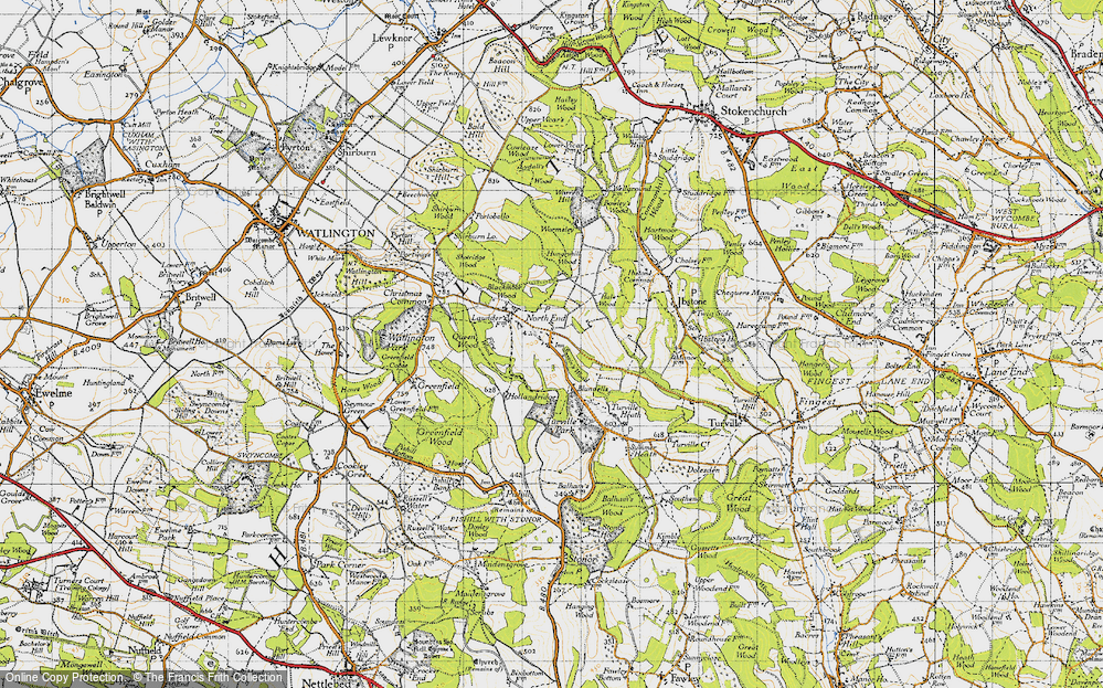 Old Map of Historic Map covering Wormsley Park in 1947