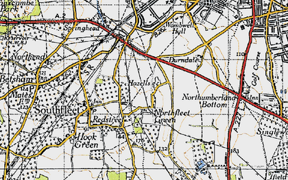 Old map of Northfleet Green in 1946
