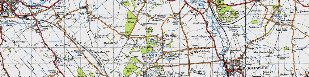 Old map of Northill in 1946