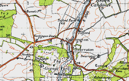 Old map of Northington in 1945