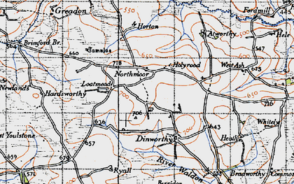 Old map of Atworthy in 1946
