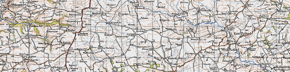 Old map of Northmoor in 1946