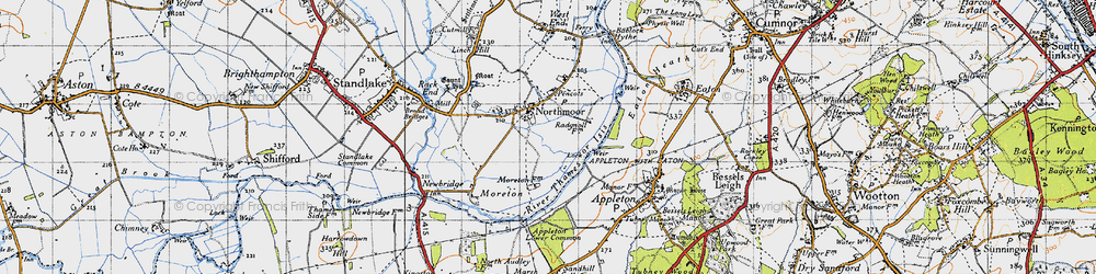 Old map of Northmoor in 1947