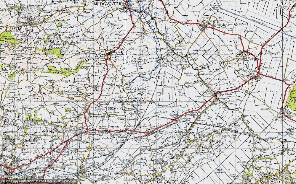 Old Map of Historic Map covering White's in 1945