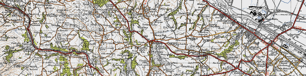 Old map of Northop in 1947