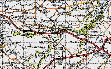 Old map of Northop Hall in 1947