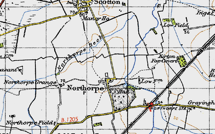 Old map of Northorpe in 1947