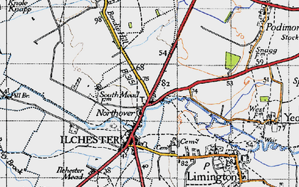 Old map of Northover in 1945