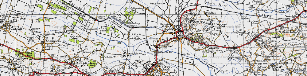 Old map of Northover in 1946