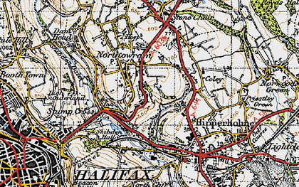 Old map of Northowram in 1947
