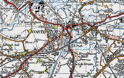 Old map of Northwich in 1947