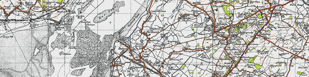 Old map of Northwick in 1946
