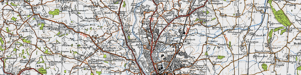 Old map of Northwick in 1947