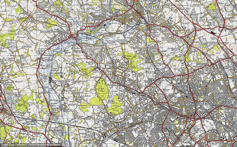 Old Map of Northwood, 1945 in 1945
