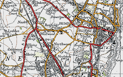 Old map of Northwood in 1947