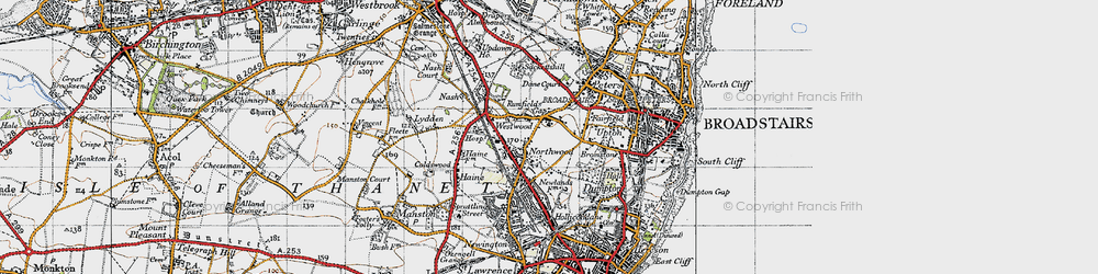 Old map of Northwood in 1947