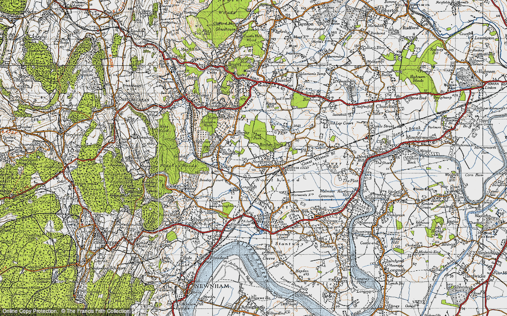 Old Map of Historic Map covering Upper Ley in 1947