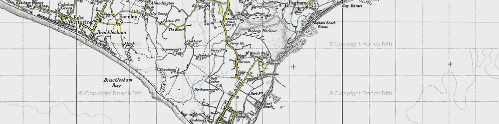 Old map of Norton in 1945