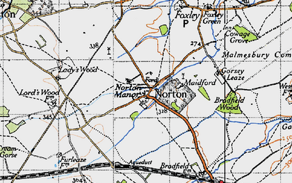 Old map of Ladyswood in 1946