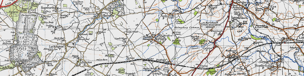 Old map of Ladyswood in 1946
