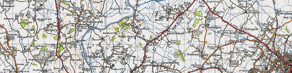 Old map of Norton in 1947