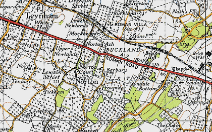 Old map of Norton Ash in 1946