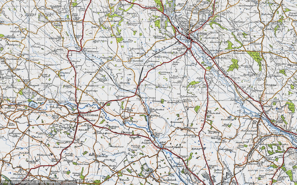 Historic Ordnance Survey Map of Norton Bridge, 1946