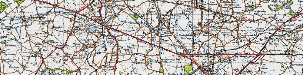 Old map of Norton Canes in 1946