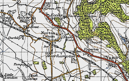 Old map of Bunn's Lane in 1947