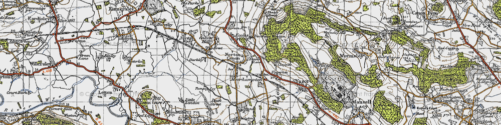 Old map of Bunn's Lane in 1947