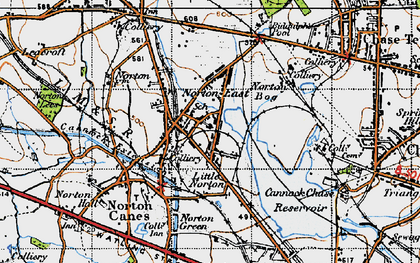 Old map of Norton East in 1946