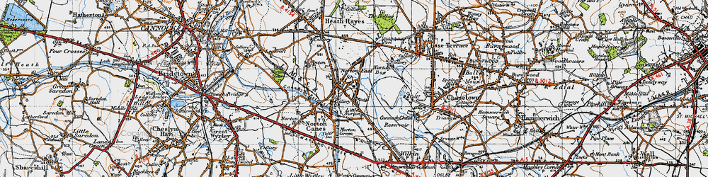 Old map of Norton East in 1946
