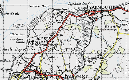 Old map of Norton Green in 1945