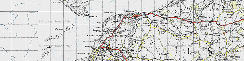 Old map of Norton Green in 1945